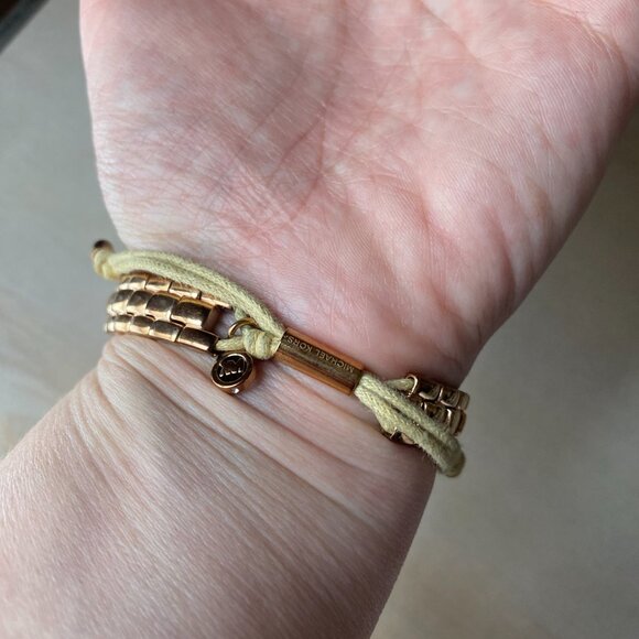 Michael Kors Rose Gold Tone Adjustable Watch Link Style silk corded bracelet - Picture 14 of 15